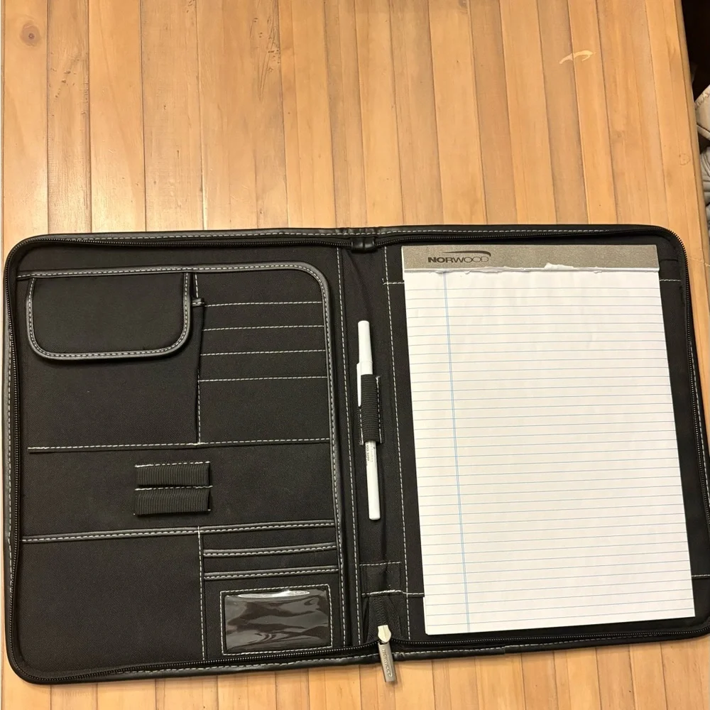 Stylish Black Portfolio with North Carolina Seal